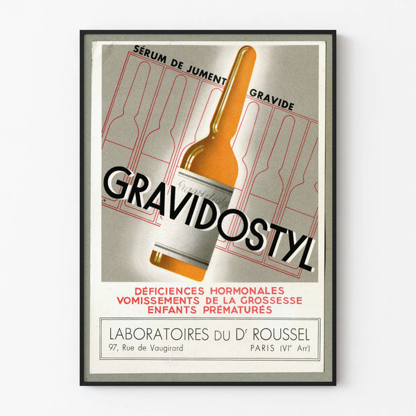 Vintage poster Gravidostyl - Retro medical wall decoration