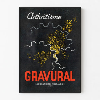 Vintage medical poster GRAVURAL Arthritism