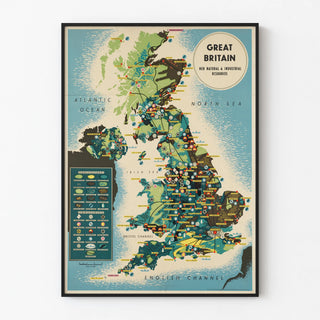Poster of the Natural and Industrial Resources Map of Great Britain