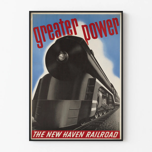 Vintage Poster Trains Greater Power New Haven Railroad