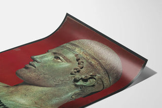 Vintage poster of an ancient Greek sculpture, male profile