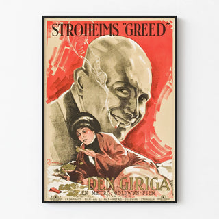 Vintage poster for the film Stroheims Greed by Den Giriga