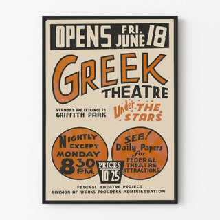 Vintage Greek Theater Poster at Griffith Park