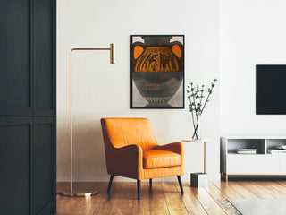 Decorative Poster of Antique Greek Vase in Black and Orange