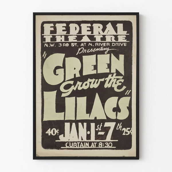 Retro Poster Green Grow the Lilacs Federal Theatre