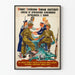 Vintage wall poster collaboration allied against Nazism