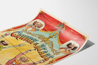 Vintage poster of Griffith & Reade Aerial Burlesque Comedians