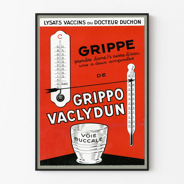 Vintage Medical Poster Grippo Vaclydun for the Flu