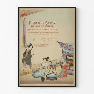 Vintage poster for Japanese print exhibition Grolier Club