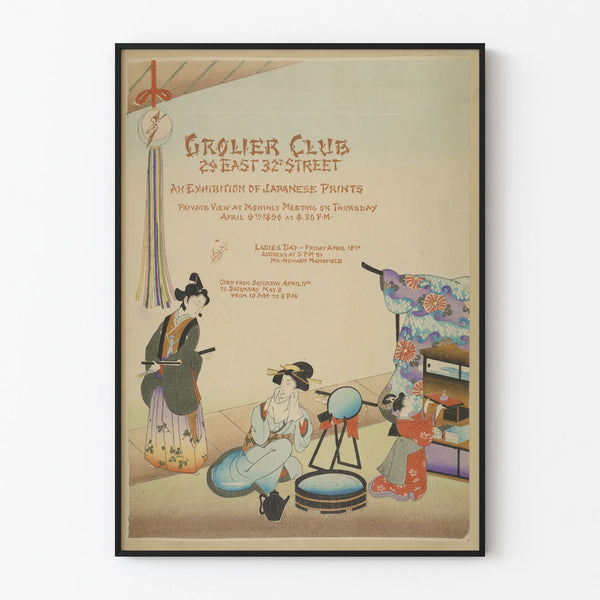 Vintage poster for Japanese print exhibition Grolier Club