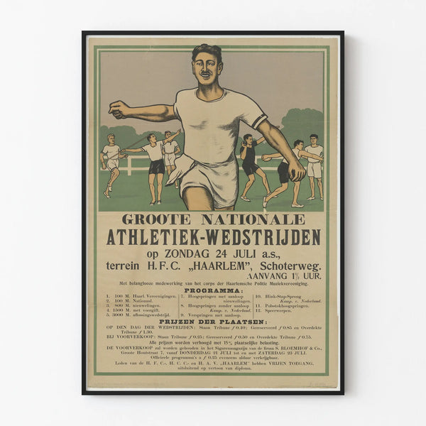Vintage Poster Groote Nationale Athletic Competitions – Sports Wall Decoration