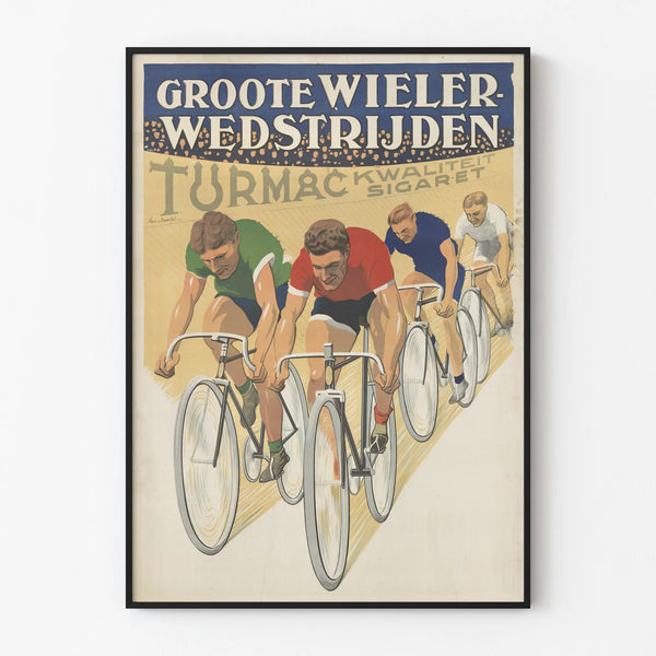 Vintage poster of cycling competition Groote Wieler Wedstrijden