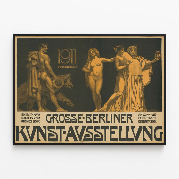Vintage exhibition poster Berlin 1911 - retro wall decoration — framed artwork on a wall