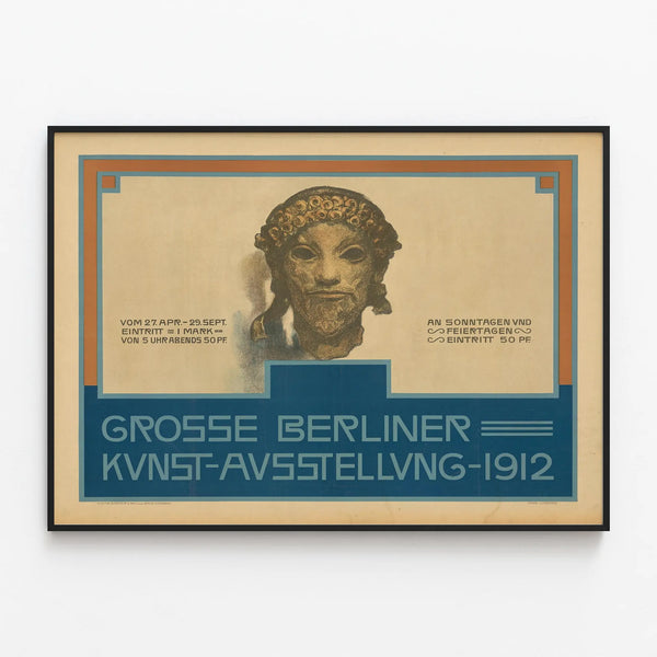 Vintage Poster of the Great Art Exhibition of Berlin 1912 — framed artwork on a wall