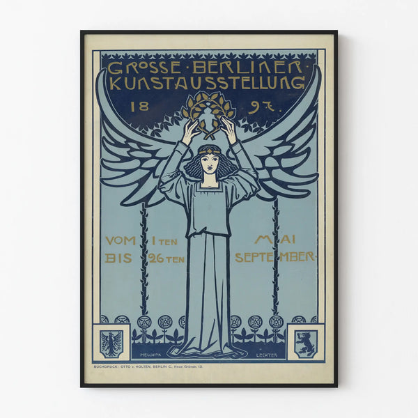 Vintage wall decoration poster of the Great Berlin Art Exhibition 1897