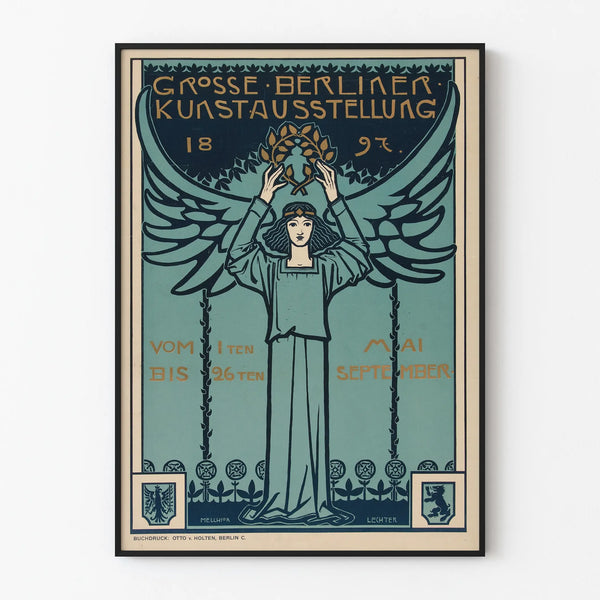 Vintage Art Exhibition Poster Berlin 1897 Art Nouveau Style