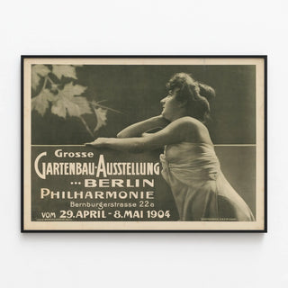 Vintage poster for the horticultural exhibition Berlin 1904 — framed artwork on a wall