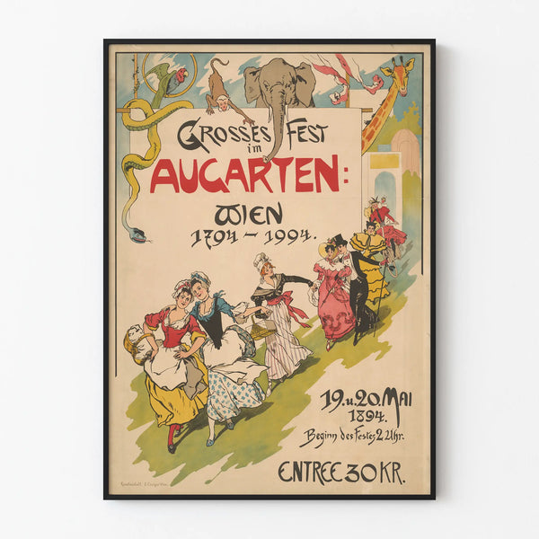 Vintage poster Grosses Fest Augarten Vienna 1894
