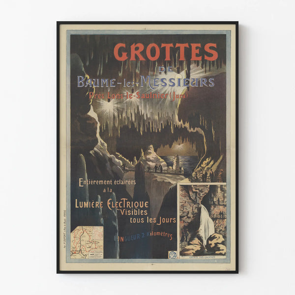 Vintage Poster of the Baume-les-Messieurs Caves in Jura