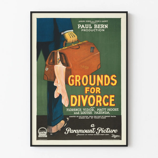 Vintage poster Grounds for Divorce - Classic cinema wall decoration