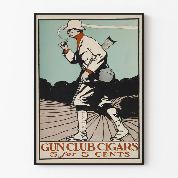 Vintage Gun Club Cigars Poster for Wall Decoration