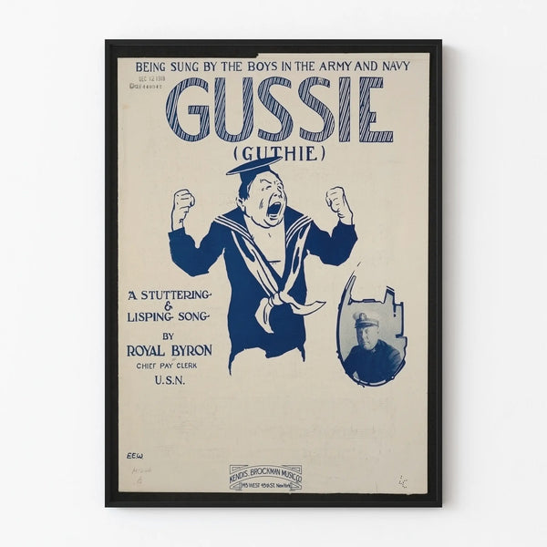 Vintage military song poster Gussie Guthie 1918