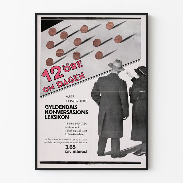 Vintage poster Gyldendals Konversasjonsleksikon wall decoration