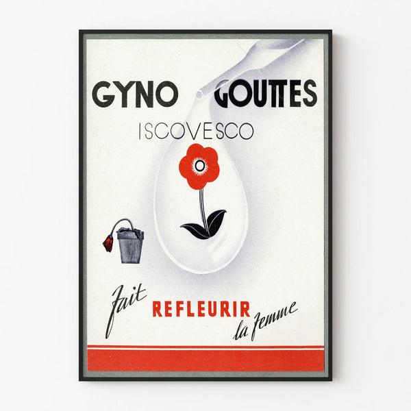 Vintage poster Gyno Gouttes wall decoration
