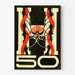 Vintage graphic poster H-50 with red and black abstract patterns