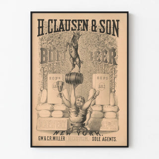 Vintage poster H. Clausen & Son Bock Beer New York