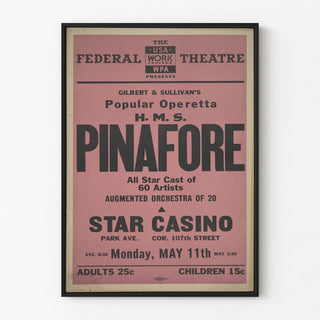 Vintage poster H.M.S. Pinafore - Theater show The Federal USA WPA