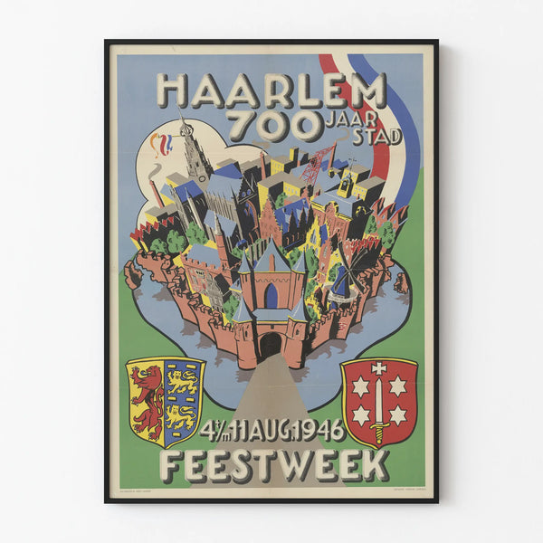 Vintage Haarlem 700 Years Celebration Week Poster 1946