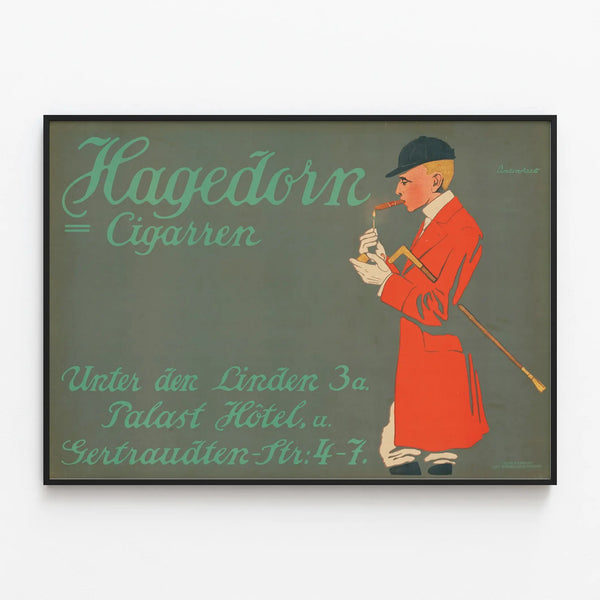 Vintage Hagedorn Cigars Poster - Retro Wall Decoration — framed artwork on a wall