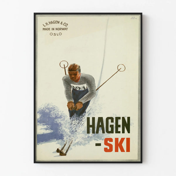 Vintage poster HAGEN Ski - Winter sports wall decoration