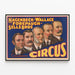 Vintage poster of Circus Hagenbeck Wallace and Forepaugh Sells Bros — framed artwork on a wall
