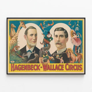 Vintage Circus Poster Hagenbeck-Wallace — framed artwork on a wall