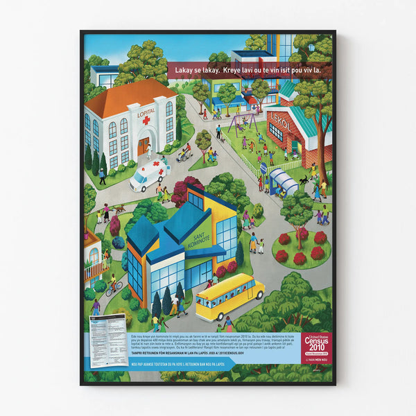 Haitian Community Action Poster for 2010 Census