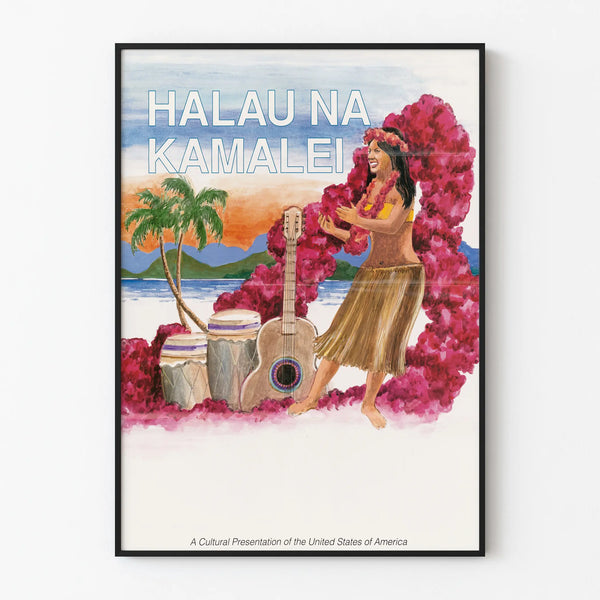 Wall Decoration Poster Hula Halau Na Kamalei Beach and Music