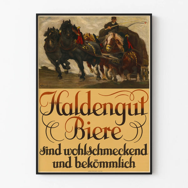 Vintage Haldengut Beer Poster - Retro Wall Decoration
