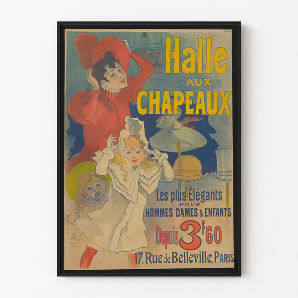 Vintage Poster Hat Warehouse - Elegant Wall Decoration