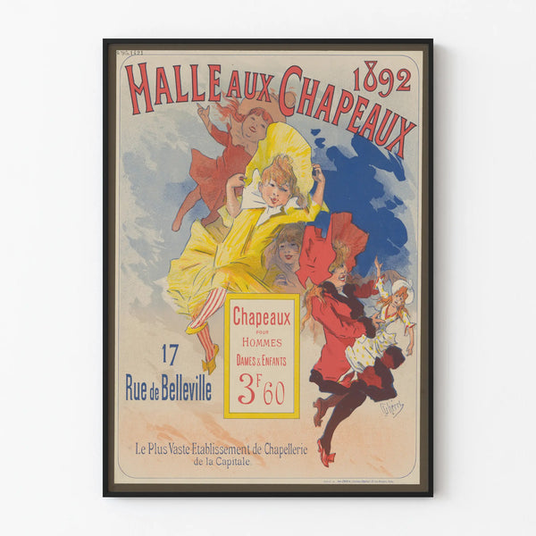 Vintage Poster Wall Decoration Hat Hall 1892