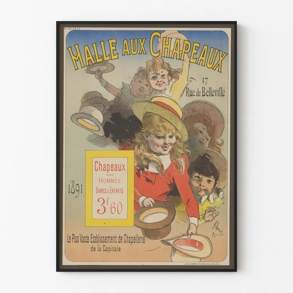 Vintage poster Hat Chest - Retro wall decoration