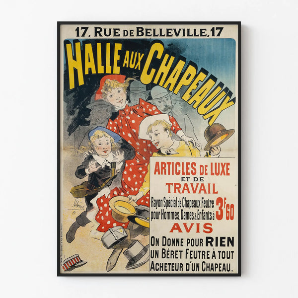 Vintage poster Hat Warehouse - Retro wall decoration