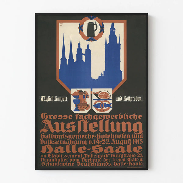 Vintage poster for the Halle Saale 1913 specialized exhibition