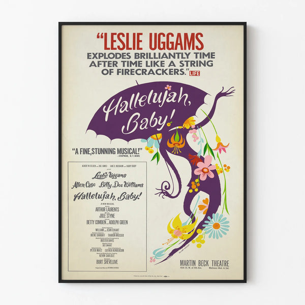 Vintage musical poster Hallelujah Baby wall decoration