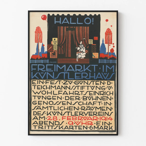 Vintage poster Freimarkt at the Artist's House 1914 wall decoration