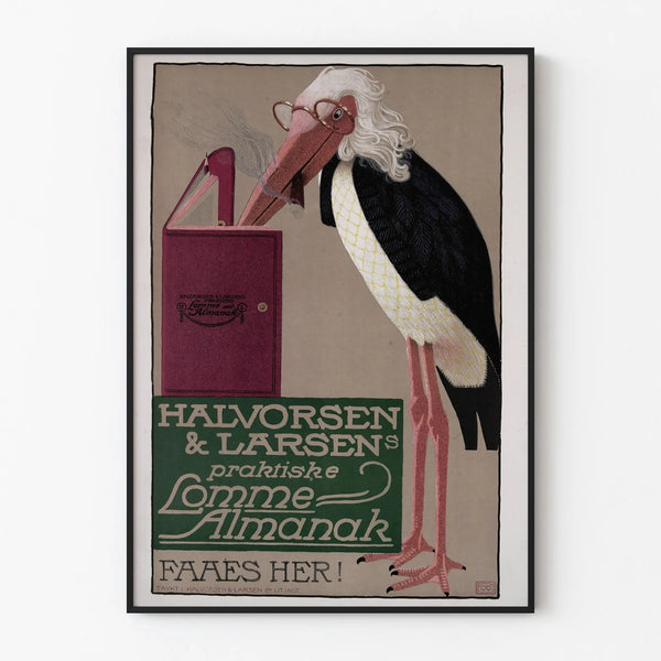 Vintage poster Halvorsen & Larsen Pocket Almanac Wall decoration