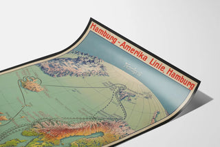 Vintage Hamburg-America Line Poster - Nordic Cruise Map