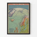 Vintage Hamburg-America Line Poster - Nordic Cruise Map