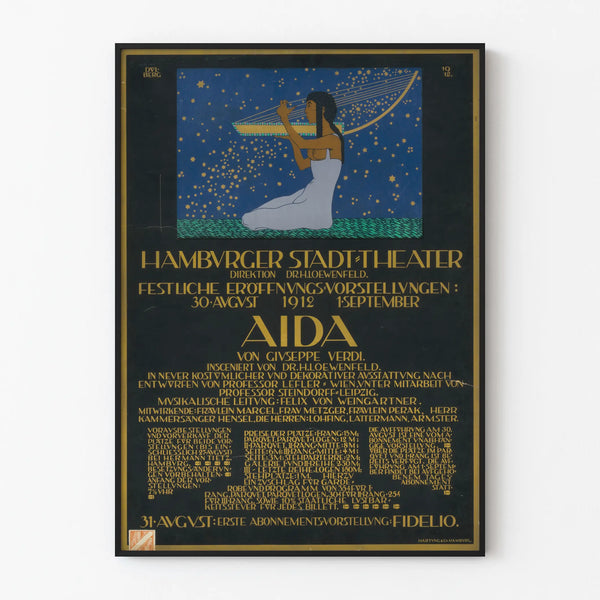 Vintage poster of Hamburger Stadttheater Aida by Giuseppe Verdi